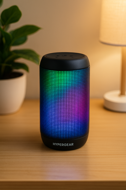 HyperGear Rave Mini Wireless Speaker – LED Lightshow Edition (Black)